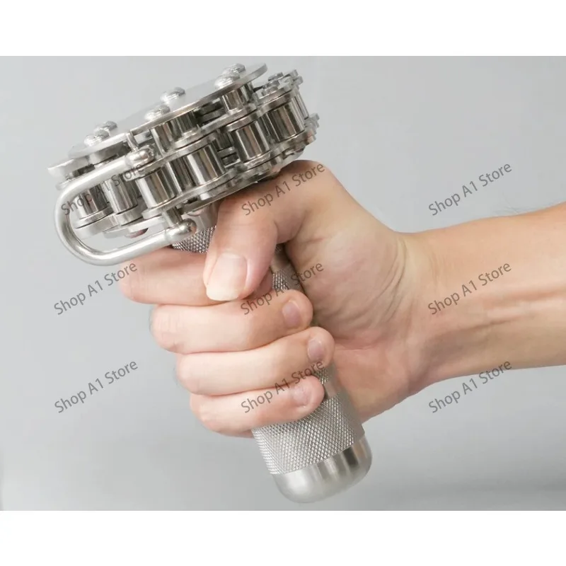 For Stainless Steel Wrist Roller Forearm Exerciser, Single Arm Wrist Trainer for Grip Strength & Arm Wrestling Workout Equipment
