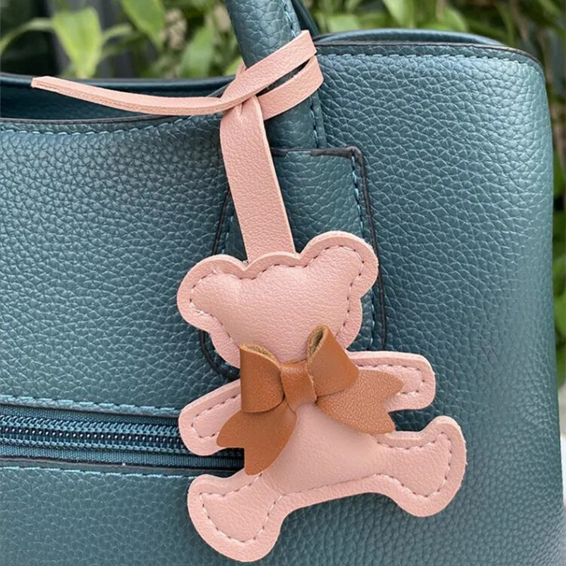 الكرتون بو الحيوان حقيبة أجزاء وملحقاتها لطيف الدب كيرينغ للنساء المفاتيح حقيبة الظهر قلادة الحلي الفتيات هدية #4