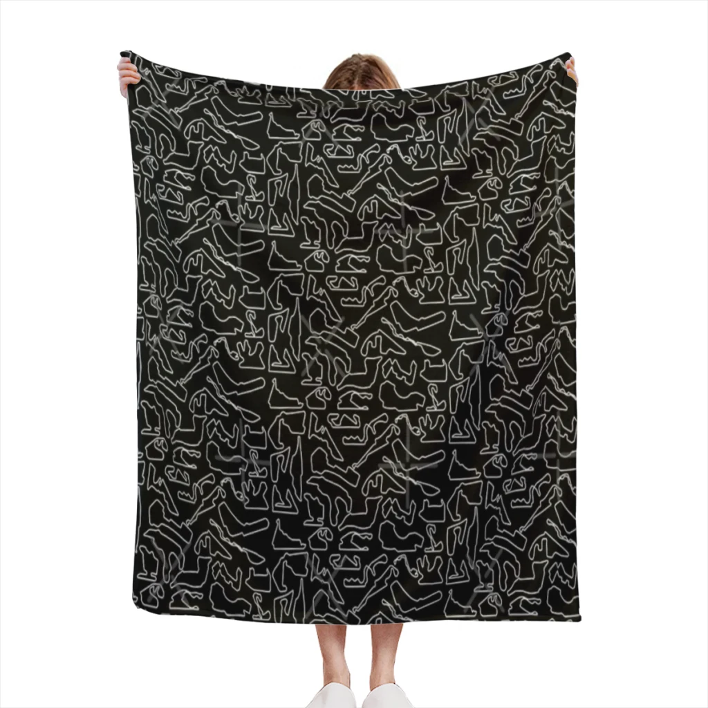 

F1 2023 Tracks (Black) Summer Blanket Thin Blanket Comforter Flannel Soft throw Blankets Warm Home and decoration