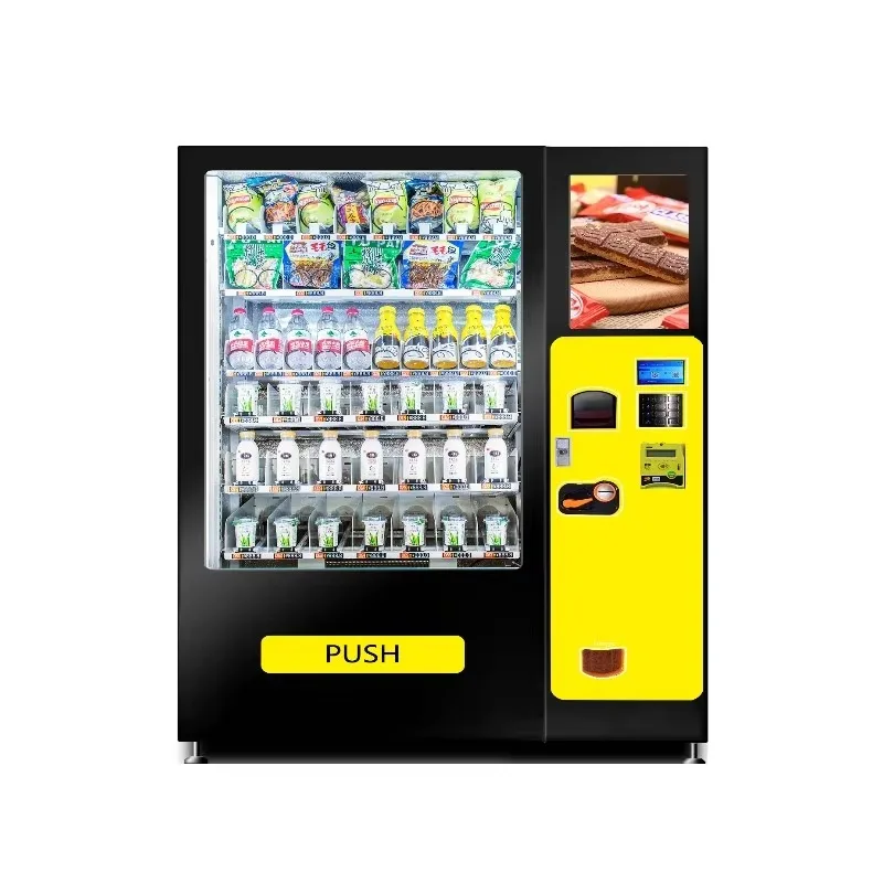 

Customized 24-Hour Open Vending Machine Snacks Cold Drinks Food Beverage Candies Coin Credit Card Payment