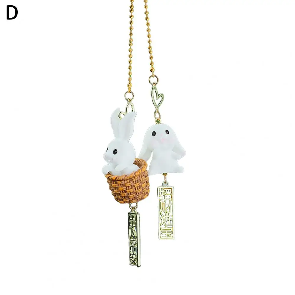 Cute Car Rabbit Pendant Non-fading Car Pendant Eye-catching Car Rear View Hanging Rabbit Decor  Decorative