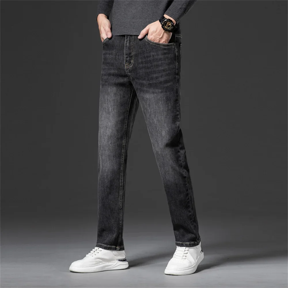 2025年トップブランド最安値快適ストレートデニムパンツメンズジーンズビジネスカジュアル伸縮性男性高品質トラウザーズ