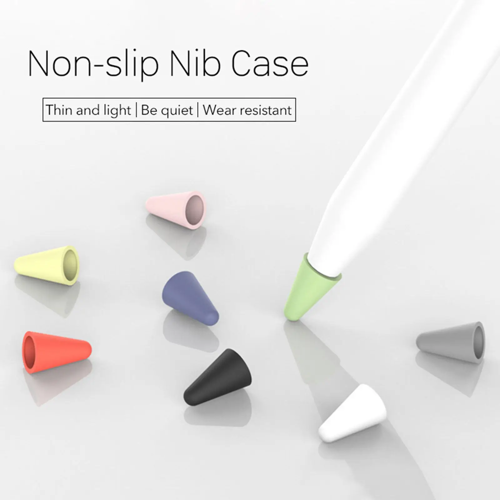 8Pcs Silicone Stylus Protective Cover Nib Tip Cap Compatible with Apple Pencil 1 2 Precision Grip Noiseless Screen Touch Pen
