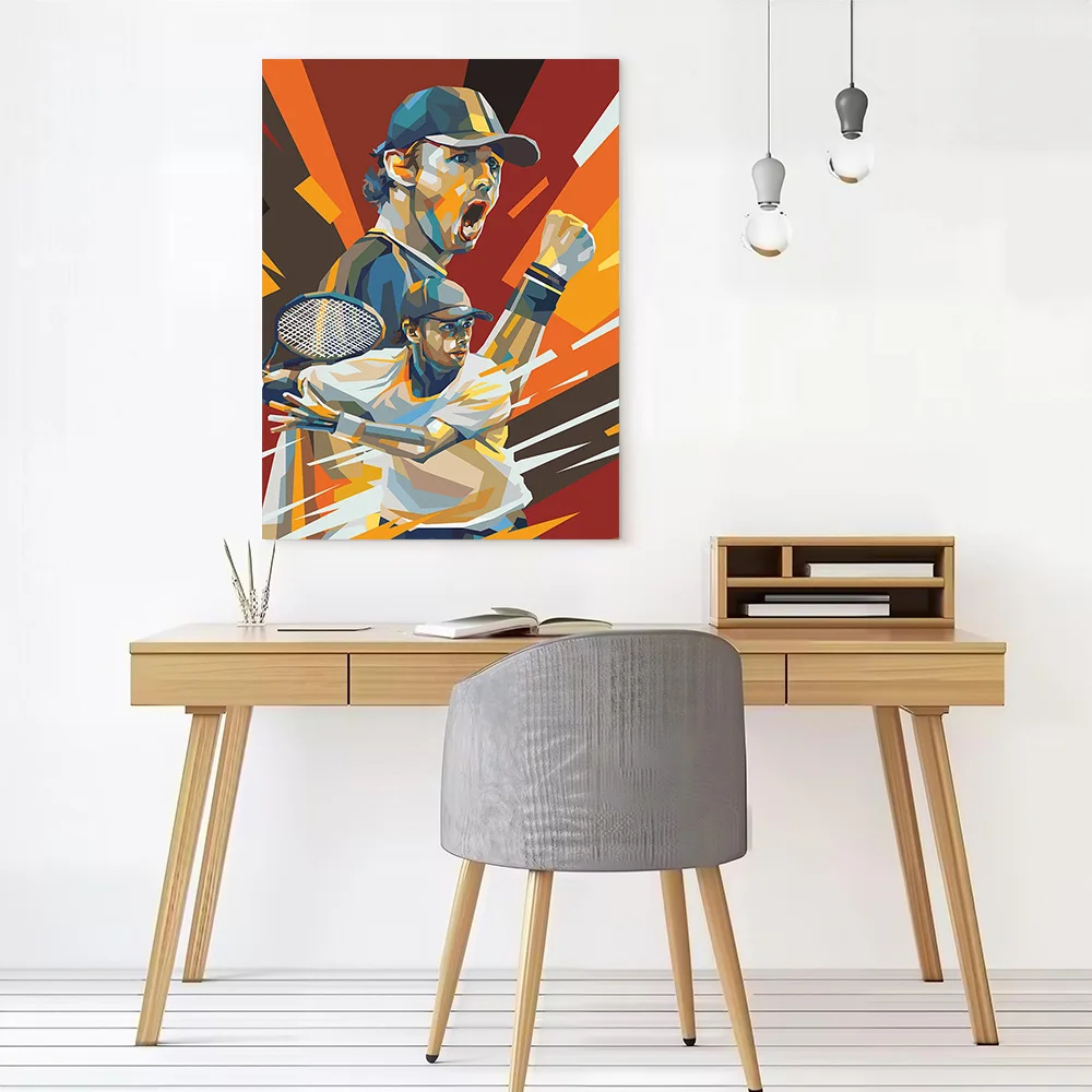 Alex De Minaur in Colorful Art Printed Canvas Poster Personalized High Quality Wall Art Paintings for Decor Room Wand Deko Mural