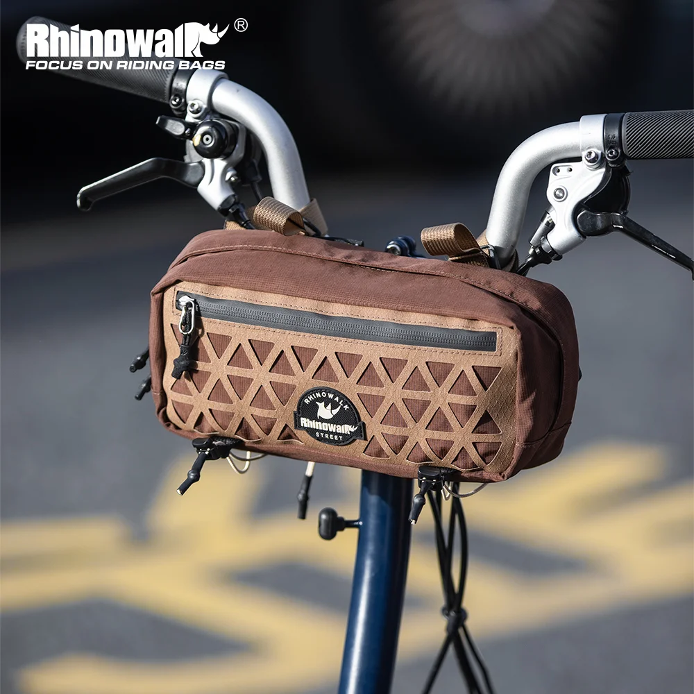 حقيبة مقود الدراجة Rhinowalk حقيبة تخزين أمامية للدراجة لجميع أنماط الدراجة مع تثبيت الأشرطة والمقصورات الصغيرة الداخلية