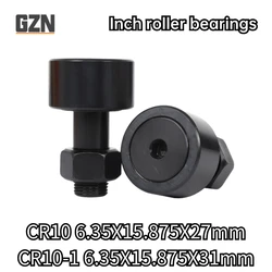 1pcs CR10R 1/4x5/8 6.35X15.875X27mm CR 10 -1R 1/4 x 5/8 6.35x15.875x31mm Inch Bolt Roller Bearings Spherical CAM Follower Black