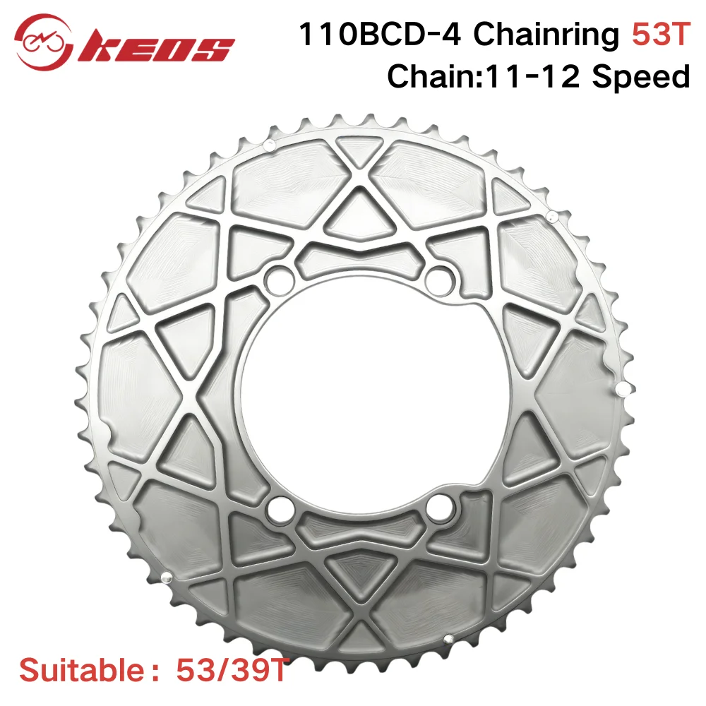 KEOS CNC Aluminum Double Chainring 110BCD Road Bike Compatible 11/12 Speed For R7100 R8100 R9200 R7000 105 UT DA 50-34T 54-40T image 3