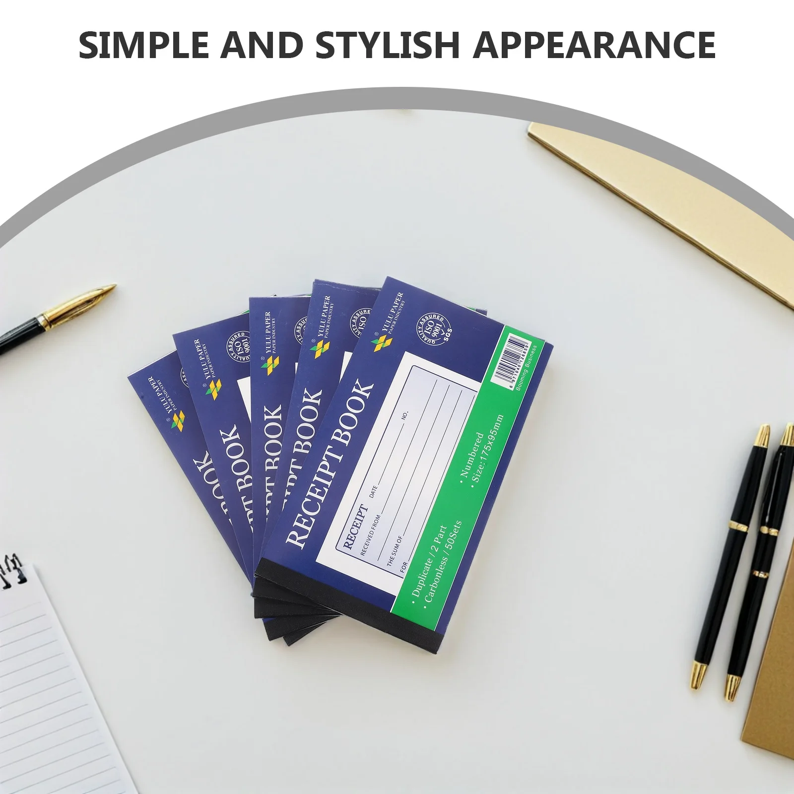 5Pcs English Copy Receipt Book 2-Part Business Order Pad Duplicate Invoice Forms for Small Business Expense Record Keeping