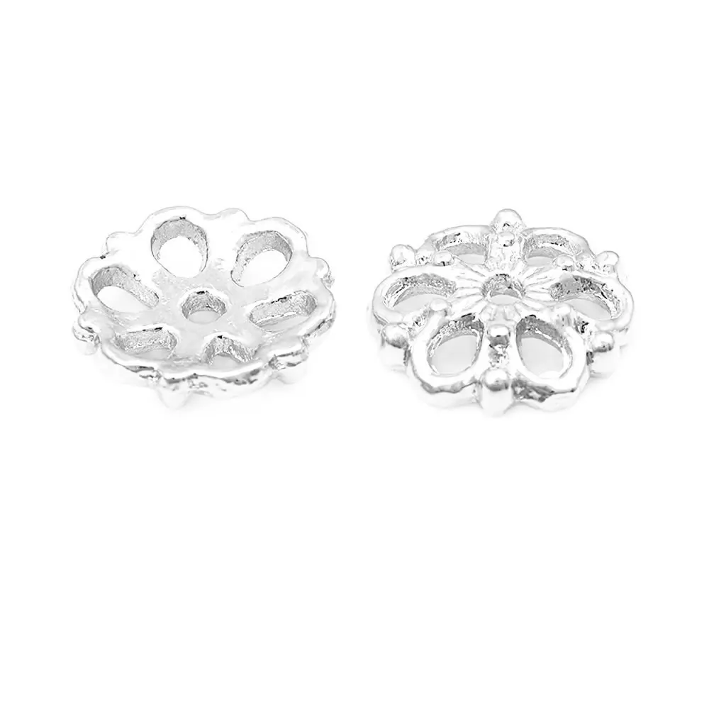 18K Goldfarbene Messing-Blumenperlenkappen Hochwertige DIY-Schmuckherstellungszubehör Halsketten- und Ohrring-Accessoires für Frauen – Detail 23