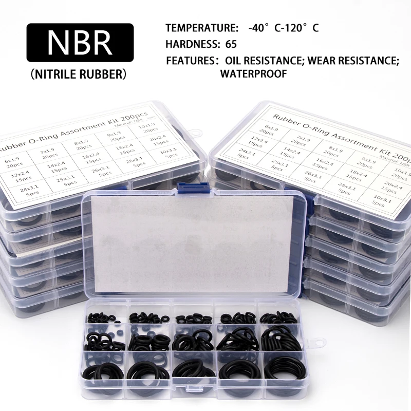 Airsoft NBR Rubber Gasket Replacements Sealing O-rings Kit OD 6mm-30mm CS 1.5mm 1.9mm 2.4mm 3.1mm 150-200-225pcs