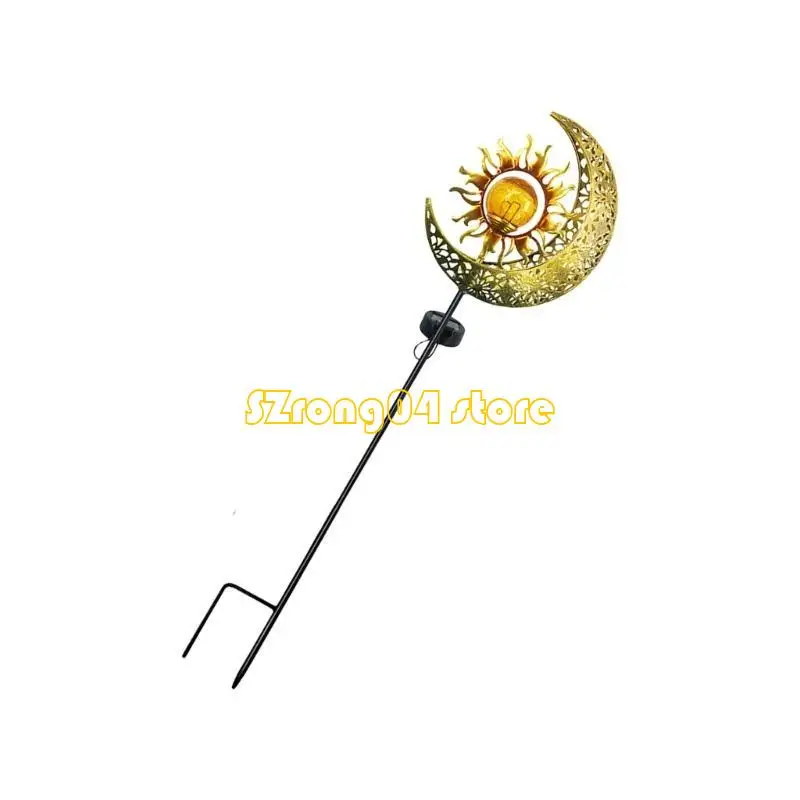 

H4GD Outdoor Solar Lighting Ground Plug Light Ornament Light IP65 Moon and Star