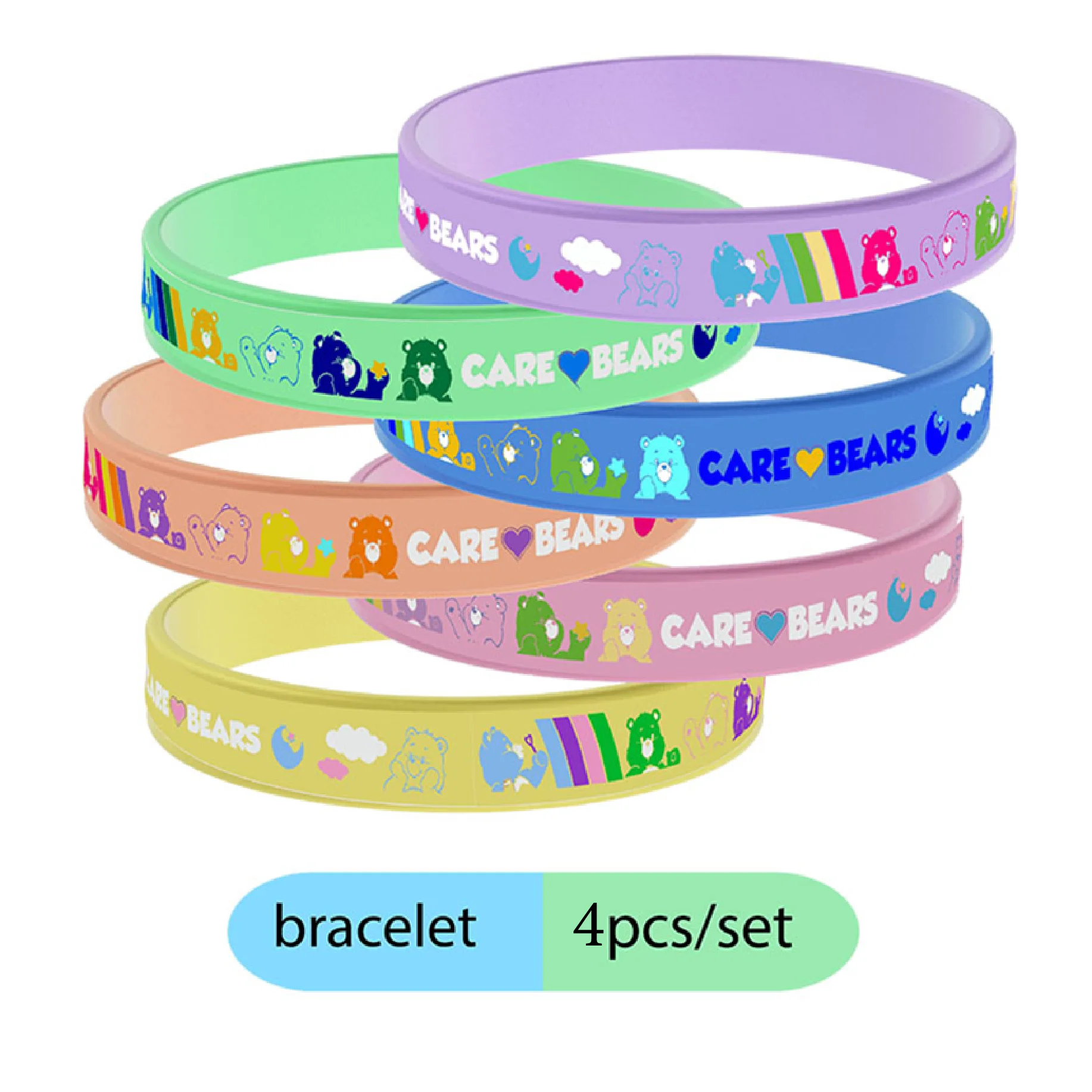 Bunte Care Bears Anime-Themen Teller, Becher, Banner und Hintergrund – Stilvolles Set für Geburtstagsfeiern und Familientreffen mit Geschenken – Detail 23