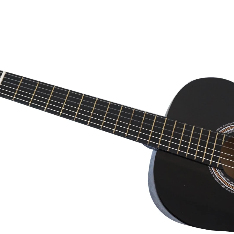 Glossy Aiersi brand wholesale price 39 inch black colour spruce top nylon string classic guitar musical instruments for sale