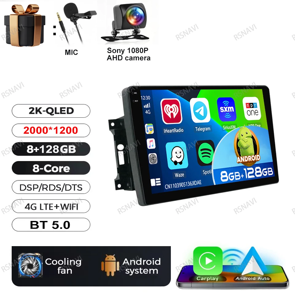 Android 15 Autoradio Voor Jeep Wrangler 3 JK 2007-2018 Head Unit Draadloze Carplay Auto GPS QLED DVD multimedia Navigatie BT