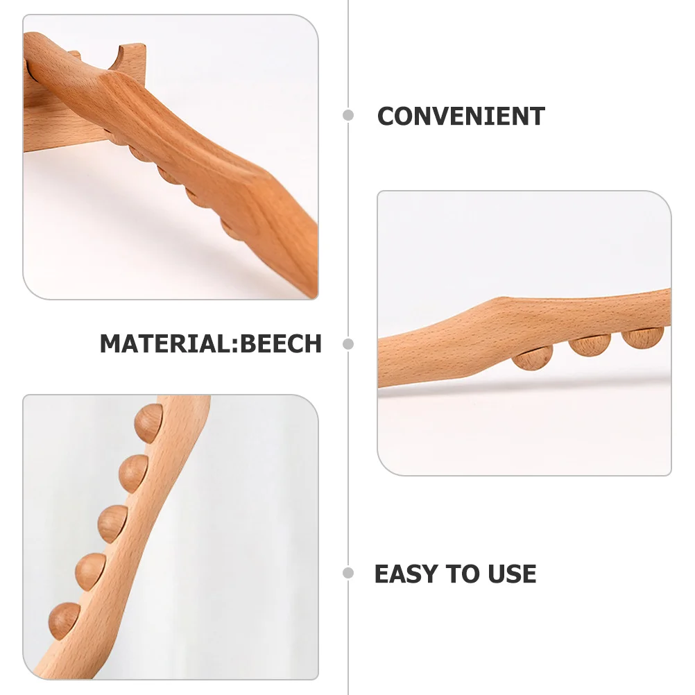 

Деревянный массажный натуральный массажер для путешествий, ролик для тела из бука для спины, плеч, ног, облегчение акупунктурных точек, портативный ручной массажер