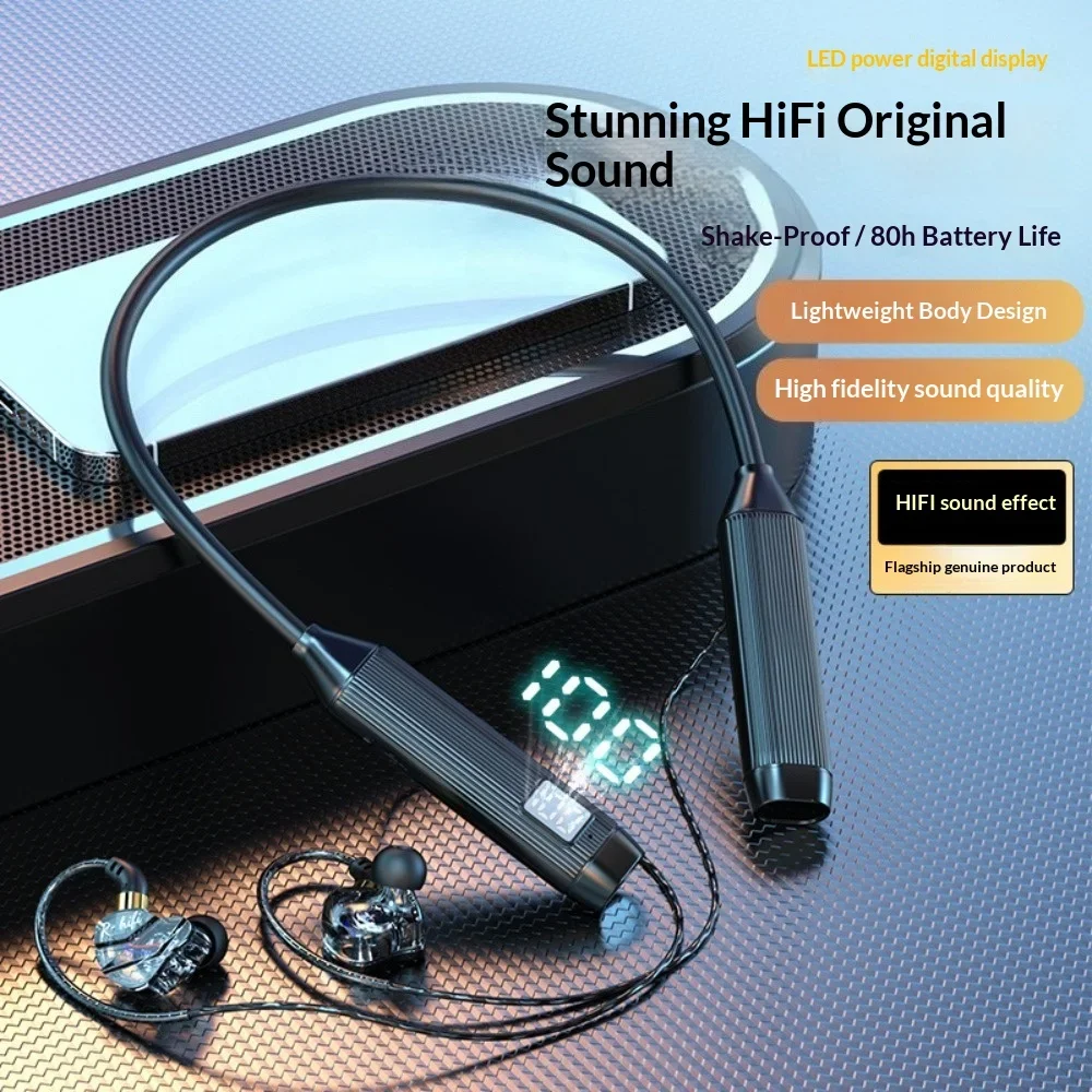 New Neck-hung Wireless Bluetooth Headphone In-Ear Comfortable Wear Earphone Ultra-Long Battery Life Noise Cancellation Earbuds