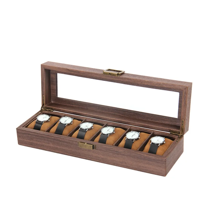 

Watch Holder Boxes 3/6/10/12 Grids Luxury Wooden For Men and Women Glass Top Jewelry Organizer Stroge Box Clock Watch Box