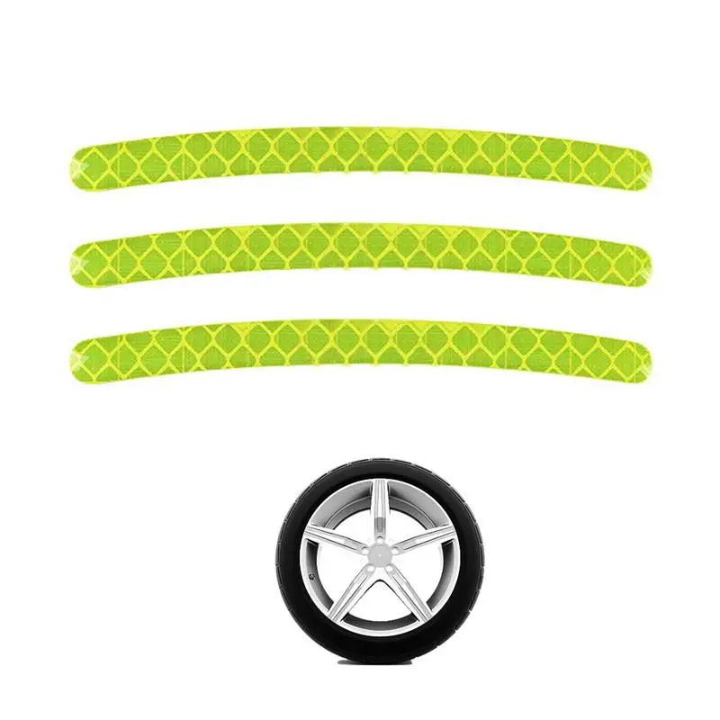 20PCS Car Stickers Wheel Hub Reflective Sticker Night Luminous Tire Rim Reflective Strips Safty Driving Car-Styling Accessories