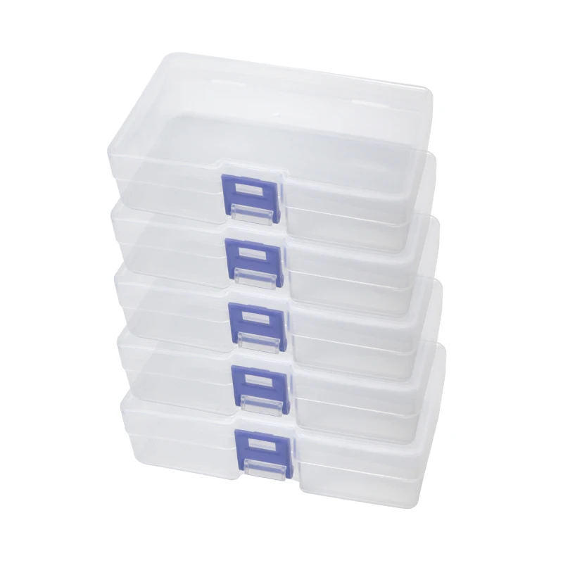 5 transparent plastic storage boxes can accommodate small items, small toys, decorations, small cards, sorted storage, not messy