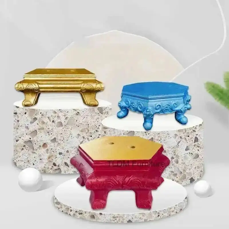 Homemade Cement Basin Concrete Mold Chassis European Thickened Flowerpot Tray Mold Bonsai Hexagonal Plastic Foot Round Base Mold