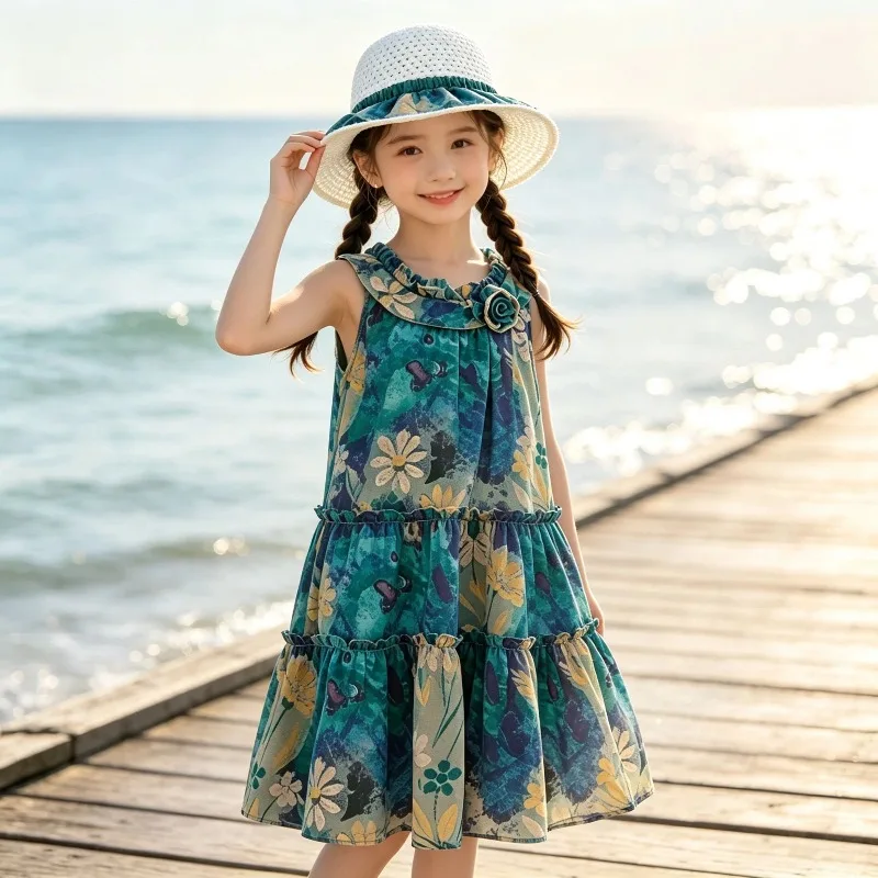 Summer Dress Sleeveless for Girls Kids Child Girls Dresses New 4 3 6 10 11 Years Party Wedding Gown Kids Teenage Costume Clothes
