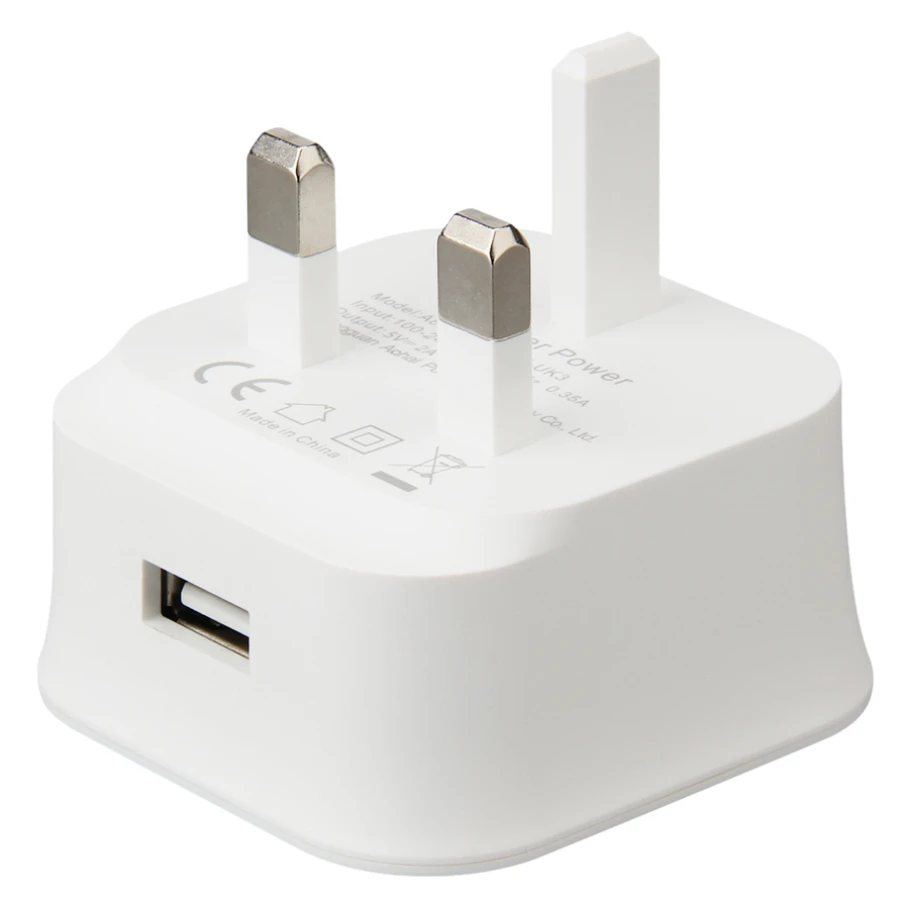 20pcs Mobile Phone Single USB Wall Charger Travel Fast Charging Adapter Certified UK Plug 5V 2A For iPhone Xiaomi Tablet