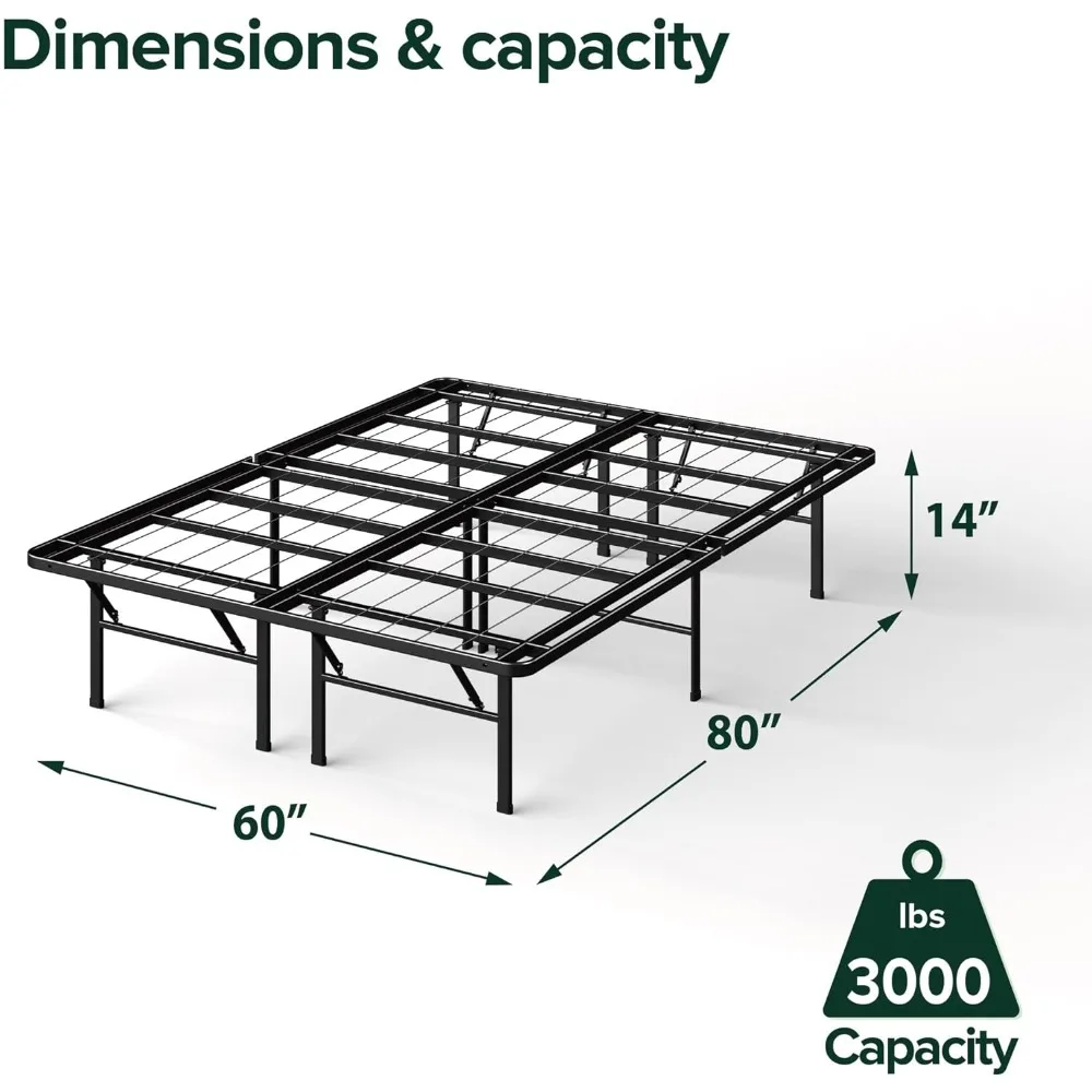 ZINUS SmartBase Heavy Duty Mattress Foundation, 14 Inch Metal Platform Bed Frame, No Box Spring Needed, Sturdy Steel Frame, Unde