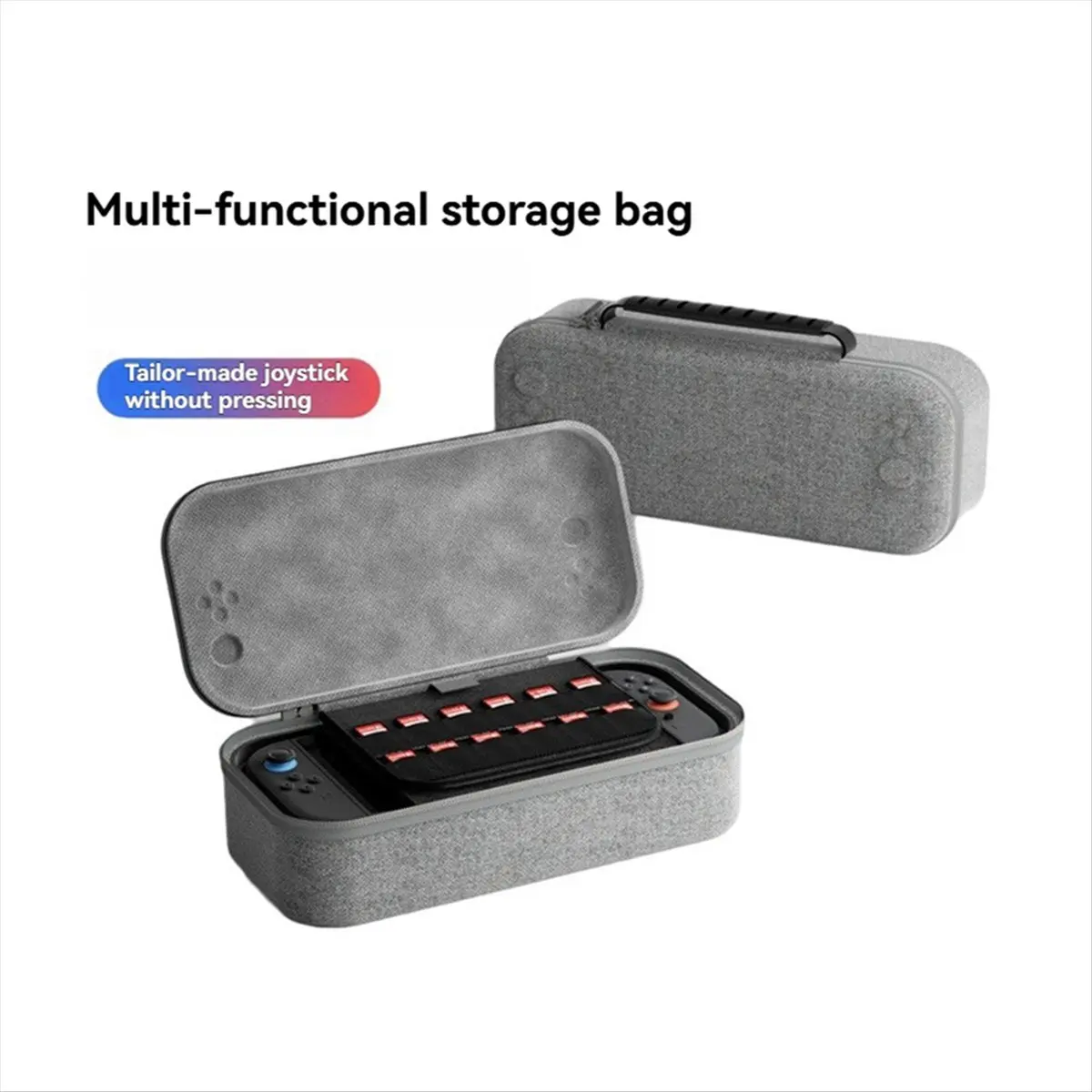 Promotion For Switch 2 Storage Bag+Screen Protective Film+Joystick Caps+Replaceable Ergonomic Grip Handle for 2 B