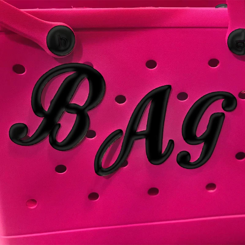 PVC Decorative Lettering Shoes Bag Accessories Gift Clogs Bogg Bag Bubble Slides Sandals Shoe Decorations Beach Bag Ornaments