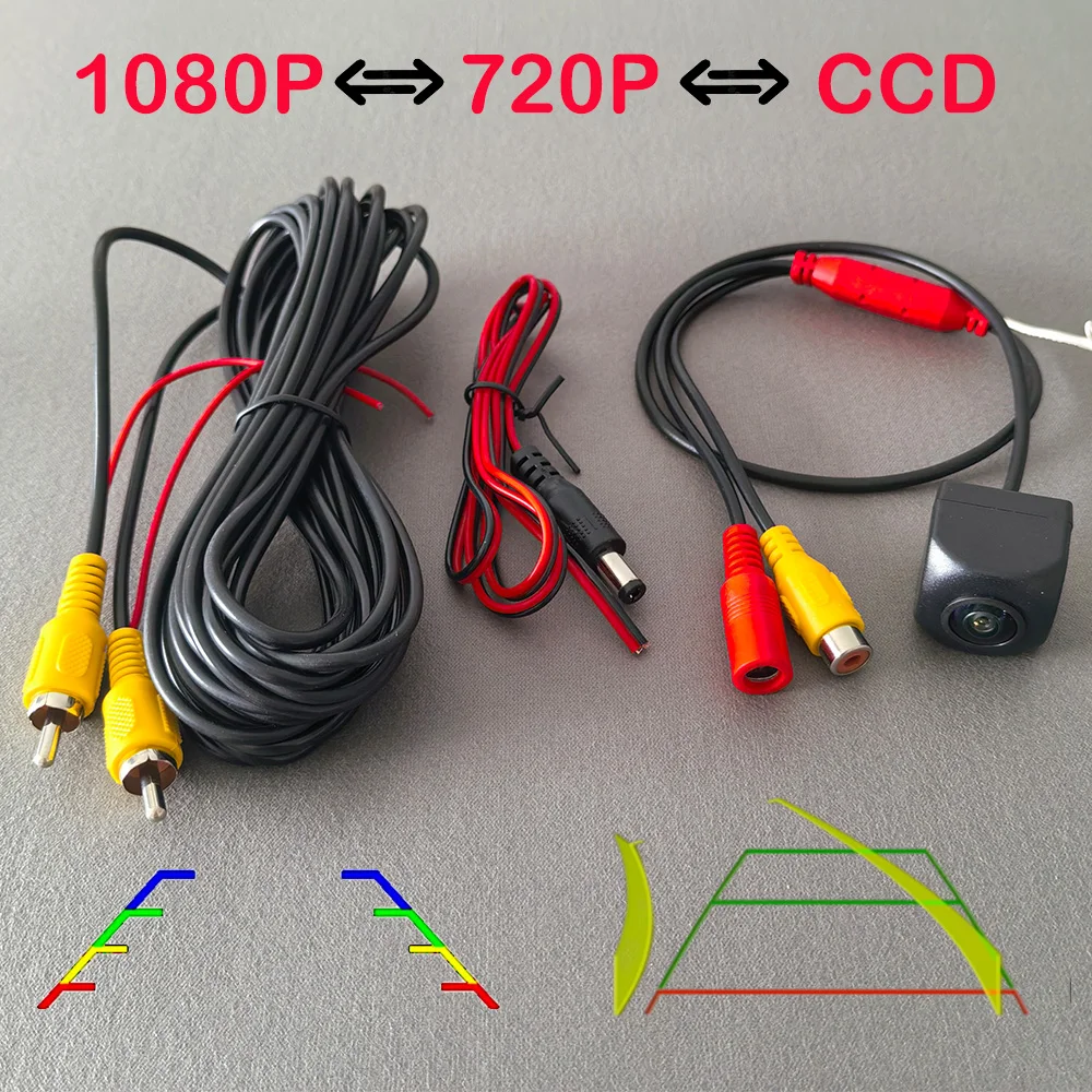 1080P 720P AHD/CVBS Black Car Rear View Camera Wide Angle Waterproof Night Vision Universal Reverse Parking Assistance 6m Cable
