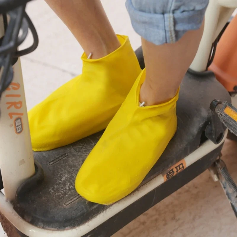 Couvre-chaussures de pluie en caoutchouc réutilisables, couvre-bottes imperméables, couvre-chaussures de marche en plein air, latex non ald, 1 paire