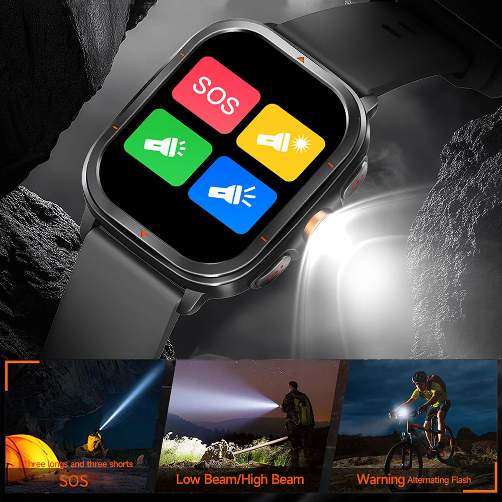 

Outdoors GPS Sports Smart Watch LED Flashlight Compass Altimeter Barometer 1ATM+IP68 Waterproof Run Swim Fitness Smartwatch Men