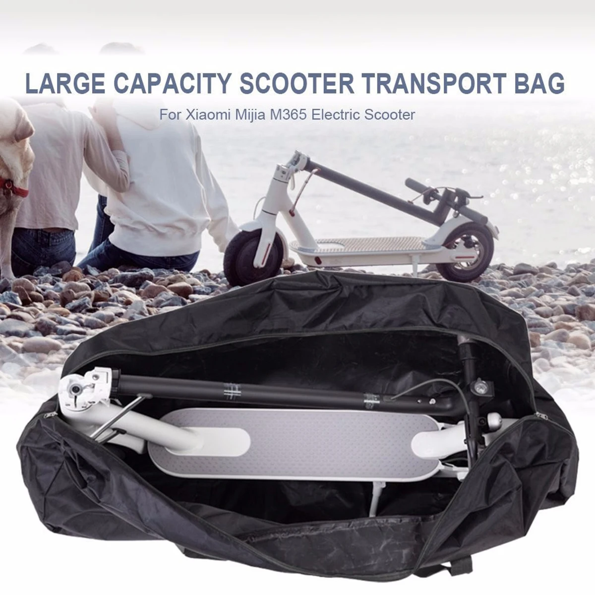 

Fits Mi Electric Durable Waterproof Foldable Shoulder Black Double Zipper Closure Carrying Bag For Outdoor Use Compatible With