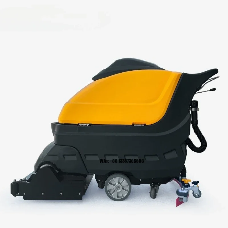 Electric Walk-Behind Floor Scrubber Sweeper Machine Double Roller Brush Design Hand--push Cleaning Machine Condition New