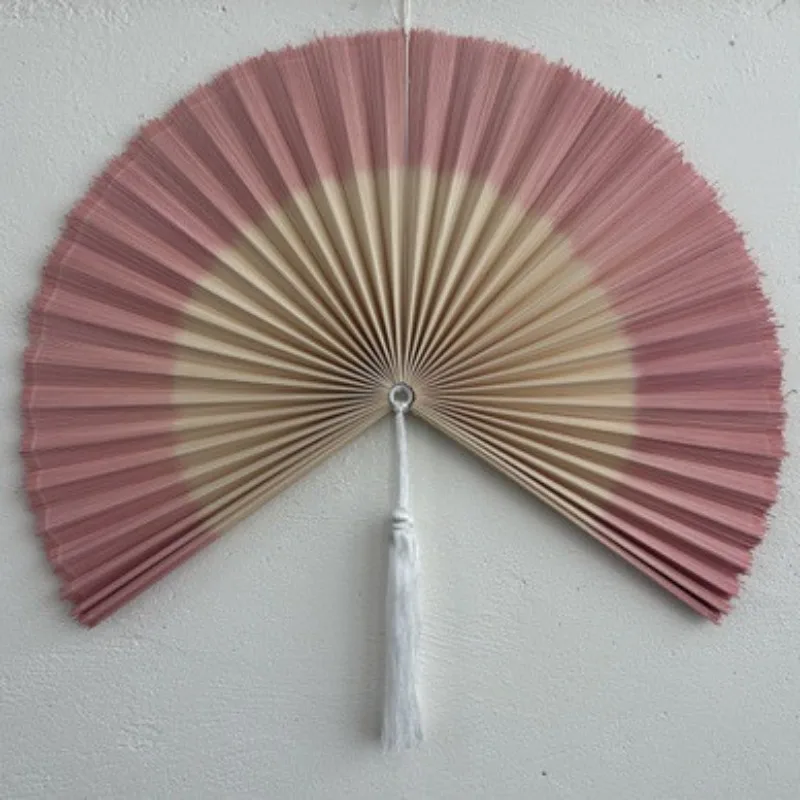 Hand‑Woven Chinese Style Bamboo Wall Fan with Tassels Creative Wall Decor Pendant for Hotel Homestay Wedding Scene Layout
