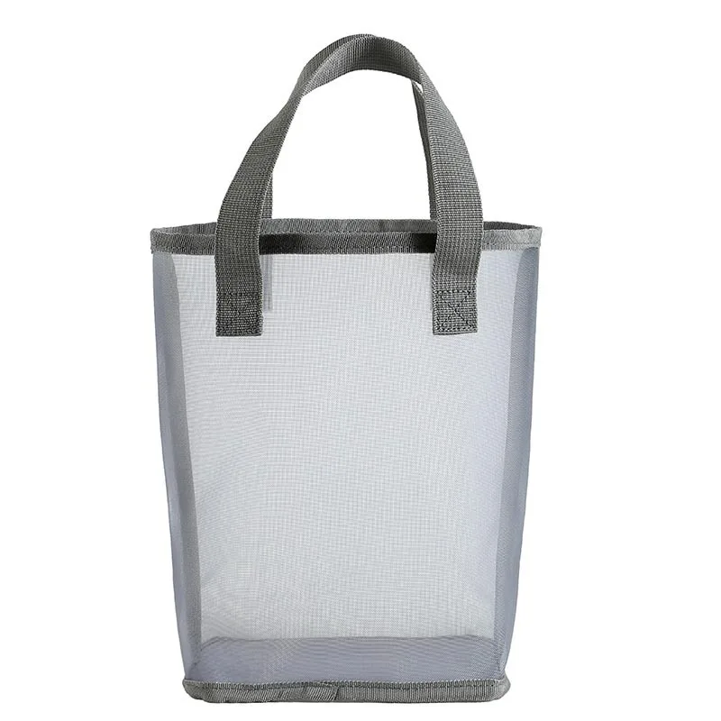 Customizable Logo Women Mesh Shopping Bag Clear Female Small Shoulder Bag Eco Handbag Tote Reusable Grocery Shopper Bags Pouch