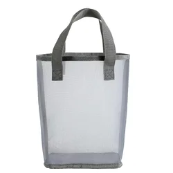 Sac à provisions en maille avec logo personnalisé pour femme, transparent, petit sac initié, sac à soupe, sac à main fourre-tout, sacs d'épicerie réutilisables, poudres