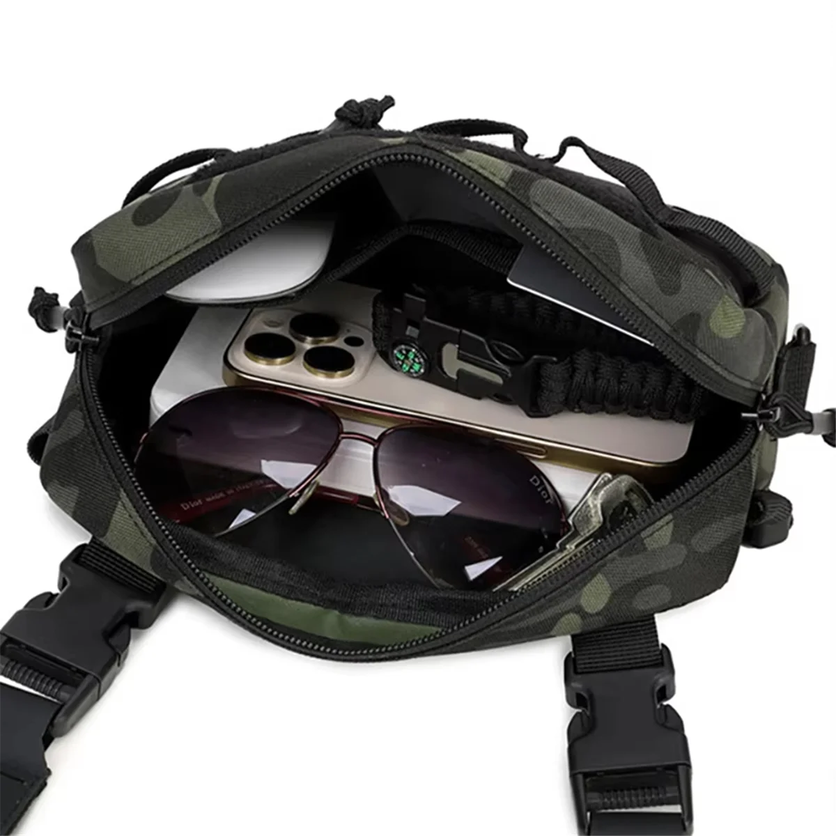 

【Найчайшая цена!】{Нагрудная сумка для занятий спортом на открытом воздухе — жилет с приманкой для рыбалки Molle, поясной рюкзак для кемпинга, пеших прогулок, езды на велосипеде и альпинизма