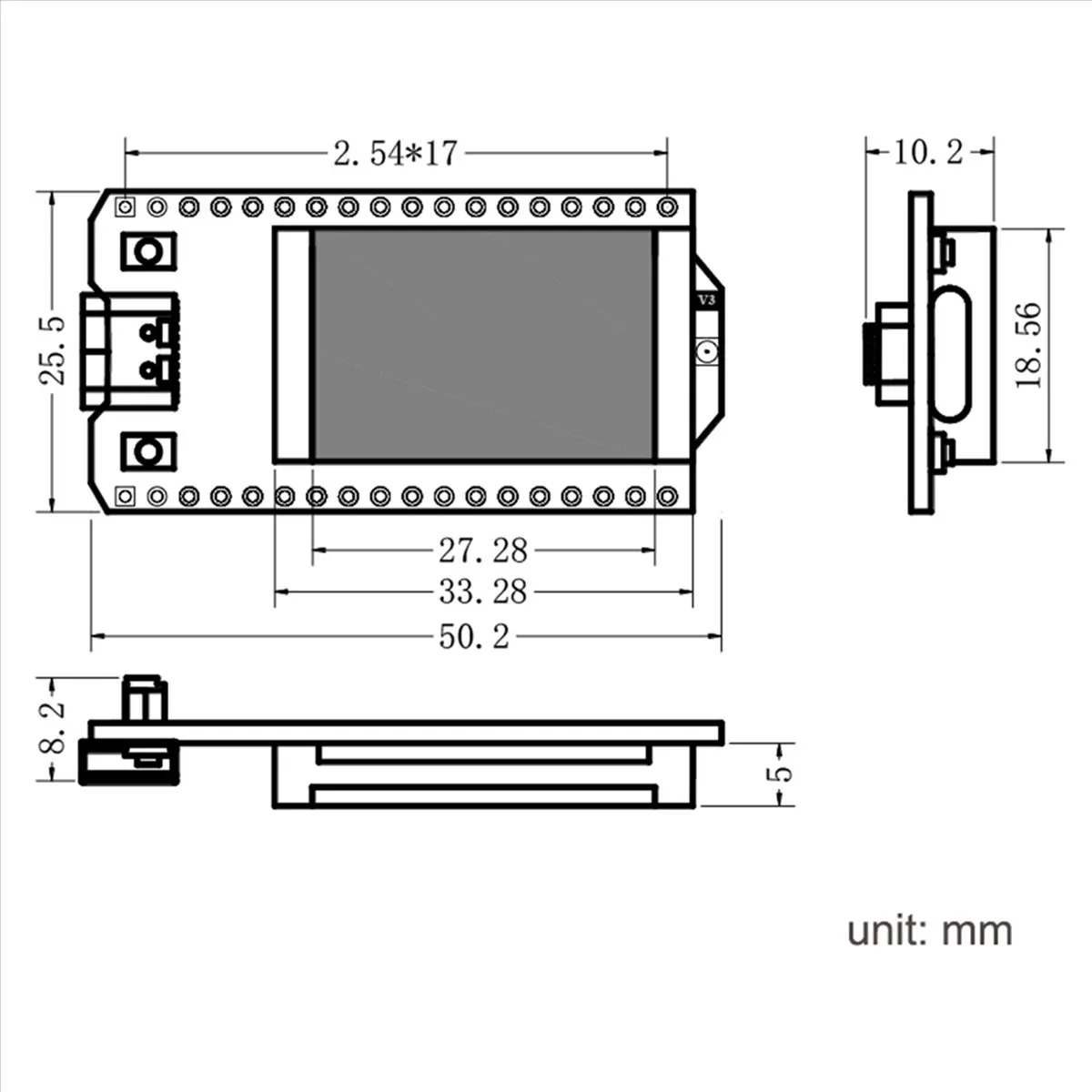 

[ABDH] 10X Heltec Meshtastic LoRa32 V3 Development Board 863-928MHZ SX1262 0.96 Inch OLED Display BT WIFI ESP32 Lora Kit