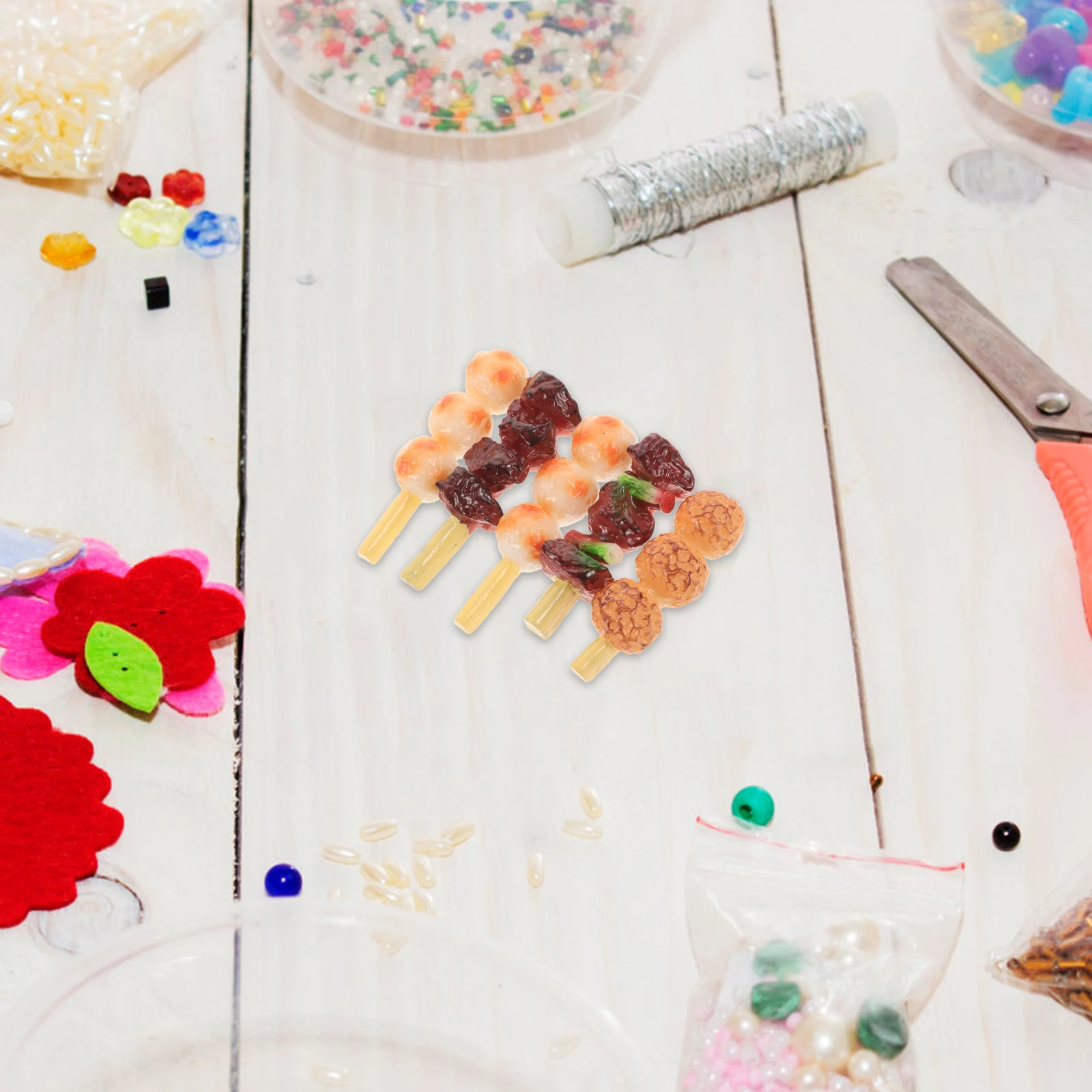 

5pcs Fake Meat Realistic Food Fake Food Realistic Educational Birthday Party Decor Simulation Barbecue Skewers