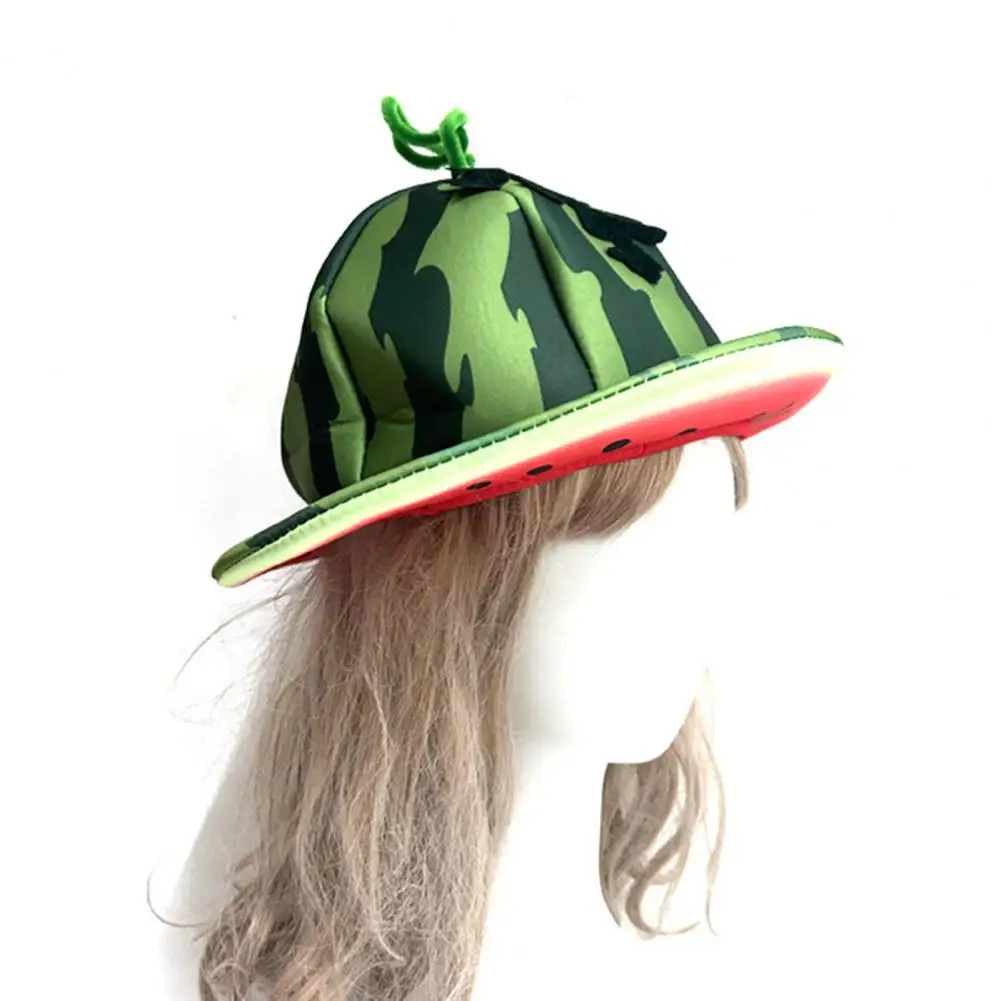 Watermelon Theme Party Hat Watermelon Print Cap Watermelon Party Hat Wide Brim Sun Visor Lightweight Unisex Costume Headwear