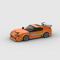 263Pcs MK4 Supra Moc Fast  Furious Speed Champions Racer Cars City Sports Vehicle Building Blocks Creative Toys Boys