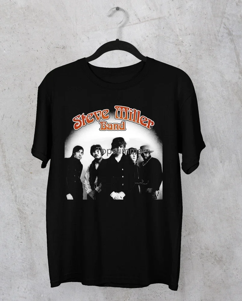 Steve Miller-T-Shirt Noir à Manches Courtes, Affiche du Groupe, TAN1Pt968