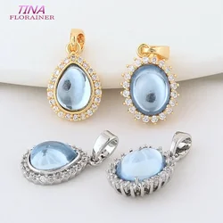 2PCS 9.5*14MM 10.5*14.5MM 14K Gold Color Plated Drop Oval Charms Pendants Jewelry Making Supplies Diy Accessories