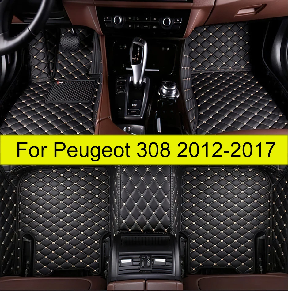 

Автомобильные коврики для Peugeot 308 2012 2013 2014 2015 2016 2017, пользовательские автомобильные подушечки для ног, автомобильный ковер, аксессуары для интерьера