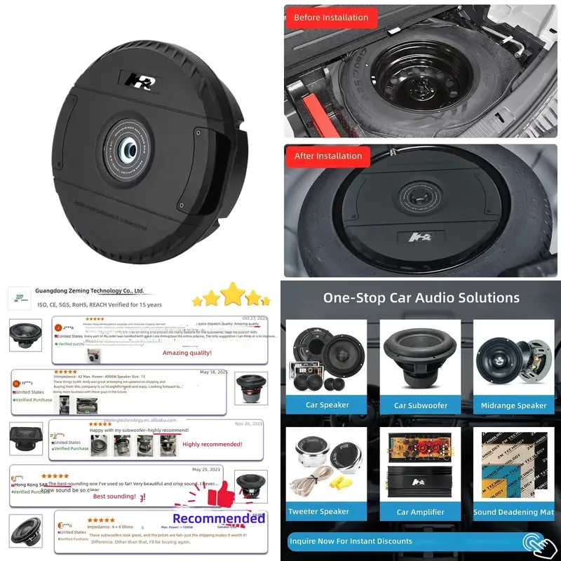 2026 Hot Sale Woofer Zeming High Performance Spare Tire Subwoofer Powerful Bass 11 Inch Car Active Subwoofer car subwoofer