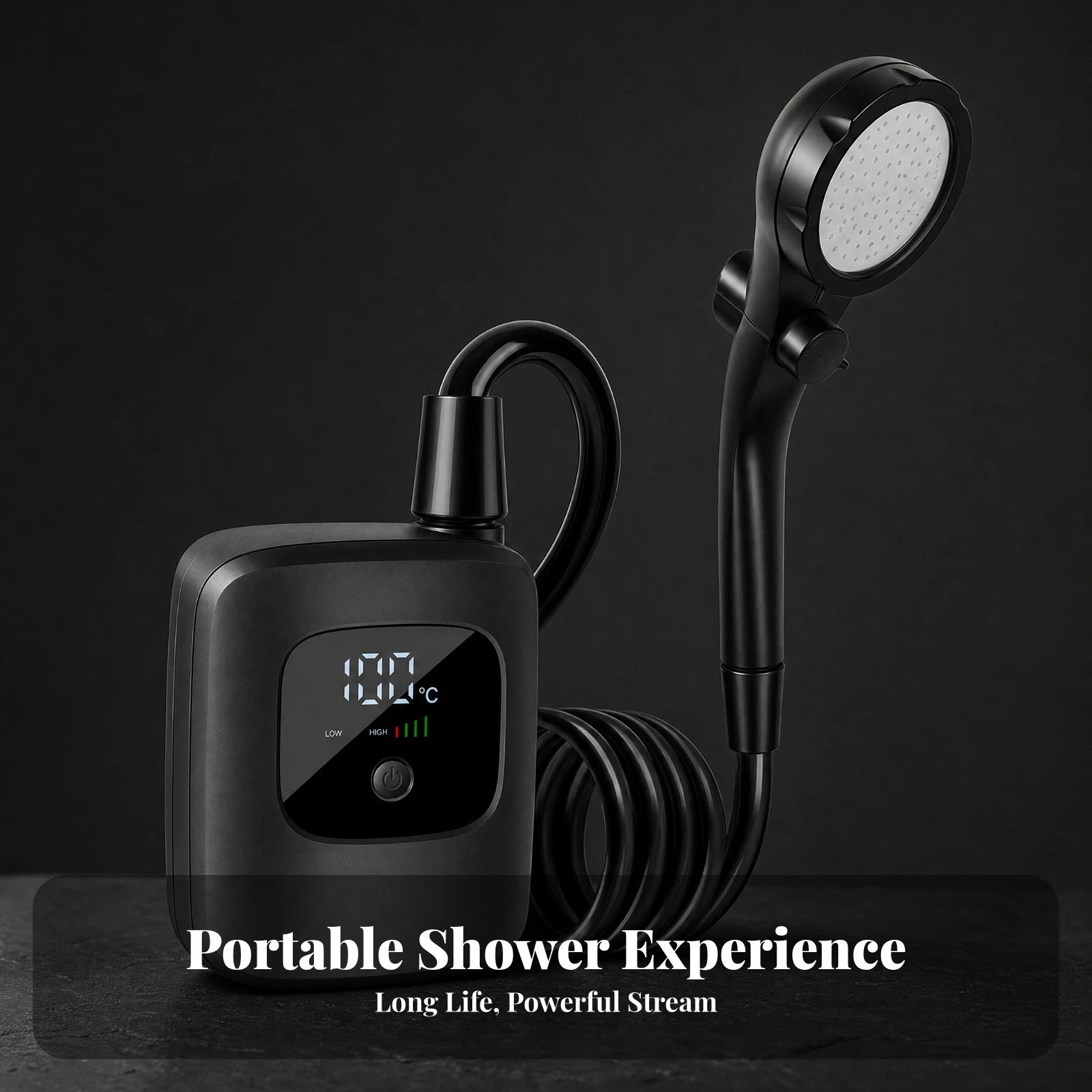 Portable Electric Handheld Shower System Lightweight Rechargeable Camping Shower Compact for Construction Site, Homestays