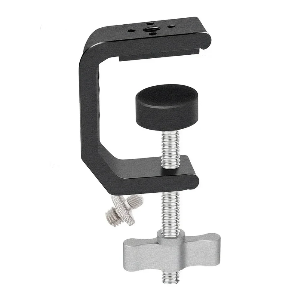 Robust U-Shaped Aluminum Desktop Clip With 14-38 Screw Mounting System For Stable Setup Of Imaging And Recording Equipment