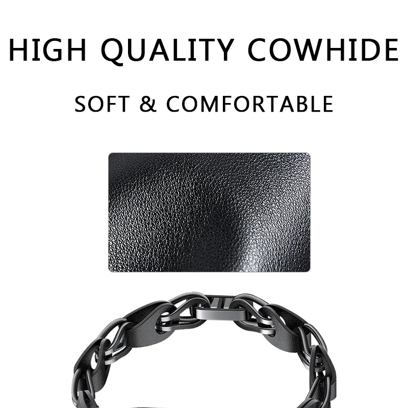 Xiaomi MiBand 9 8 패션 스타일 가죽 금속 팔찌 NFC 퀵 릴리스 교체 밴드 ... - 4