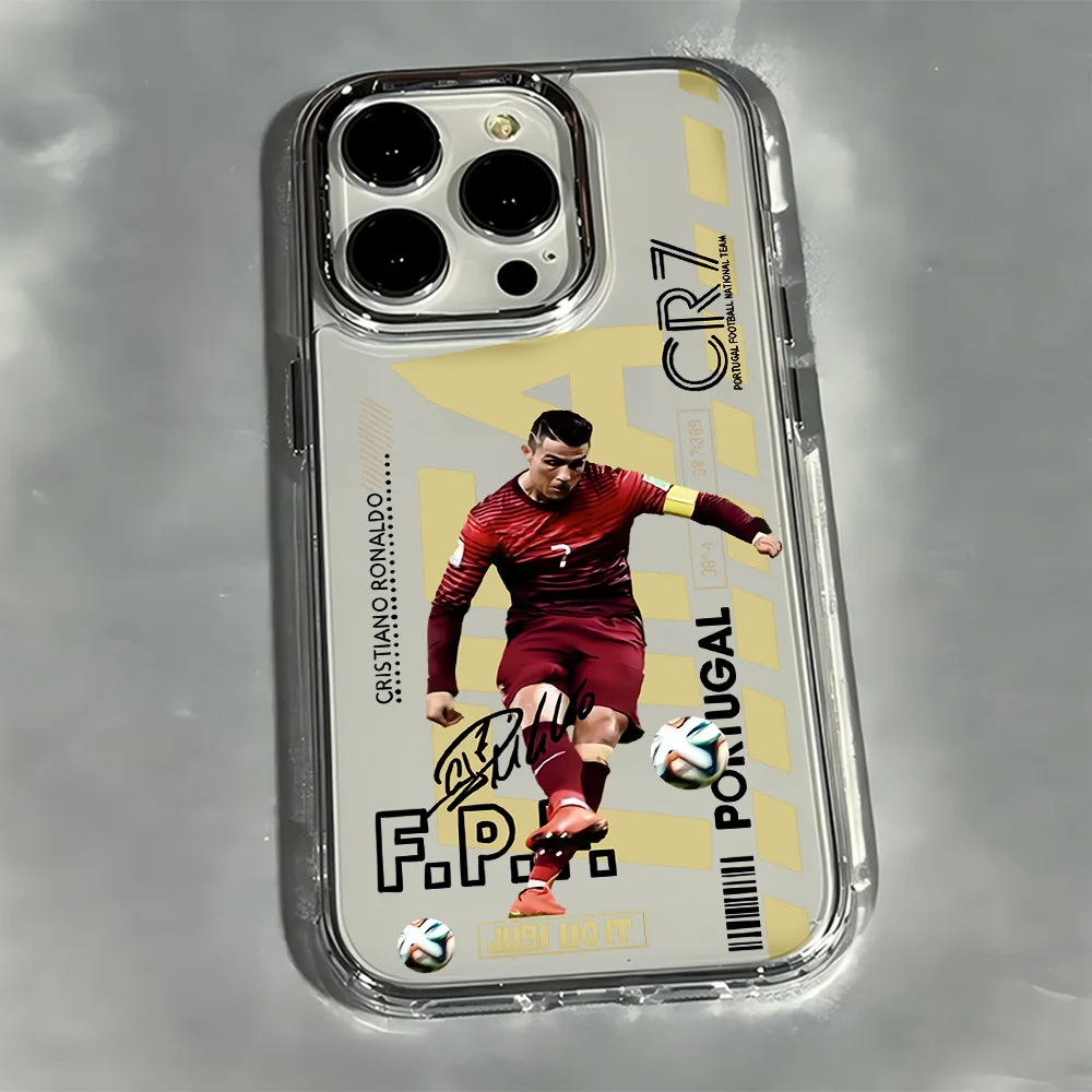 Berühmte Fußballspieler C-CR7 Handyhülle für iPhone 17 16e 16 15 14 13 12 11 mini Pro Max X XR Air Plus Transparente Weiche Schutzhülle